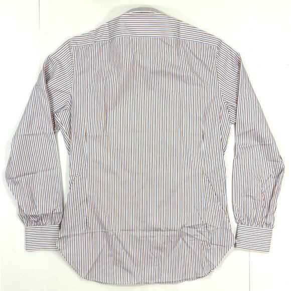 Kiton Napoli Mens Dress Shirt Long Sleeve Designer Size 15.5/39 Striped Italy - Picture 4 of 14